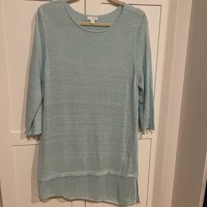 J.Jill purejill Linen & Rayon light blue Tunic Size Large